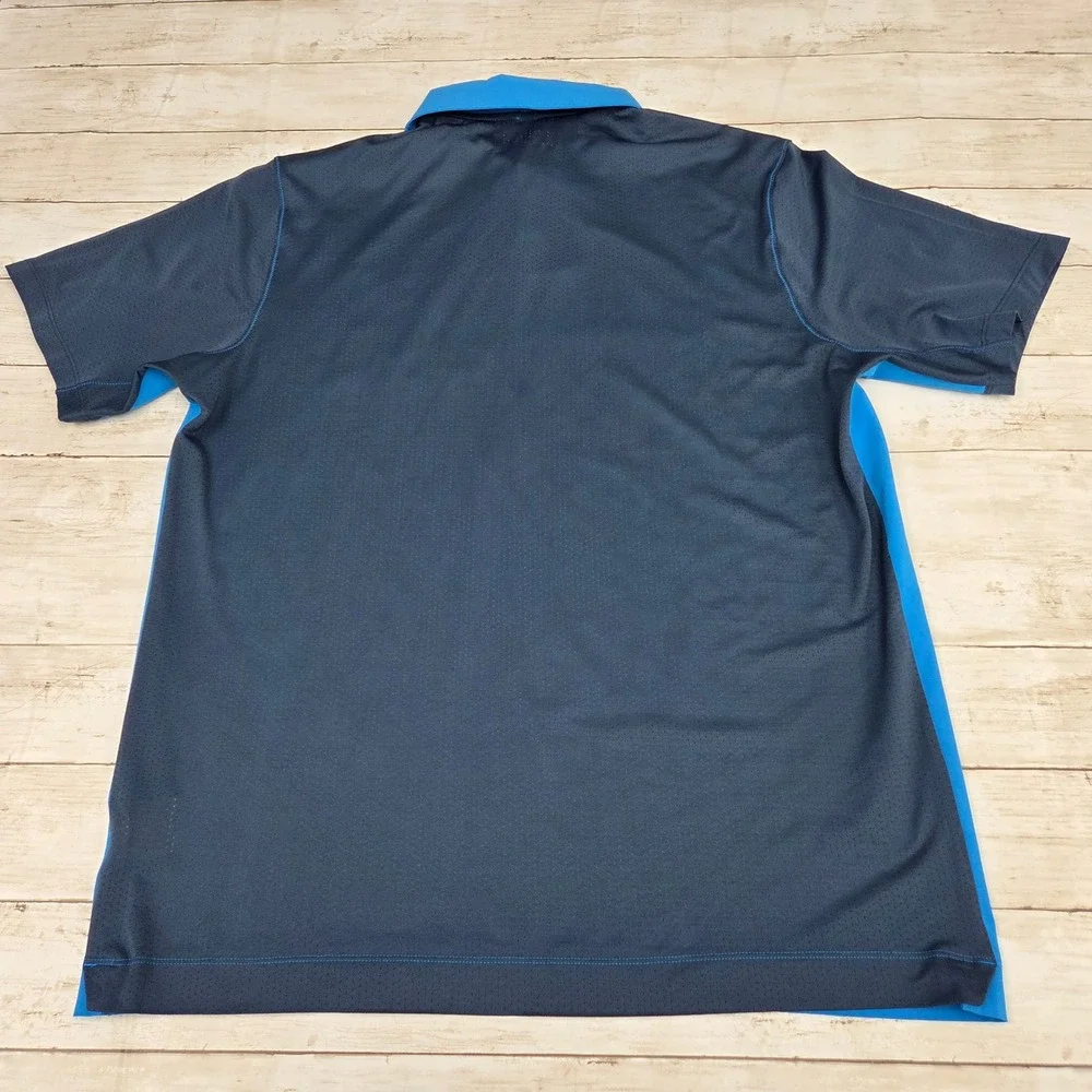 Nike Golf Polo Mens XL Blue Tour Performance Dri-FIT SS‎ Chest Pocket 639239 406